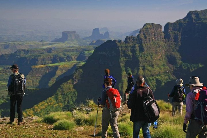 A group of people visiting the simien mountains